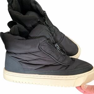 Black Quilted High-Top Sneakers